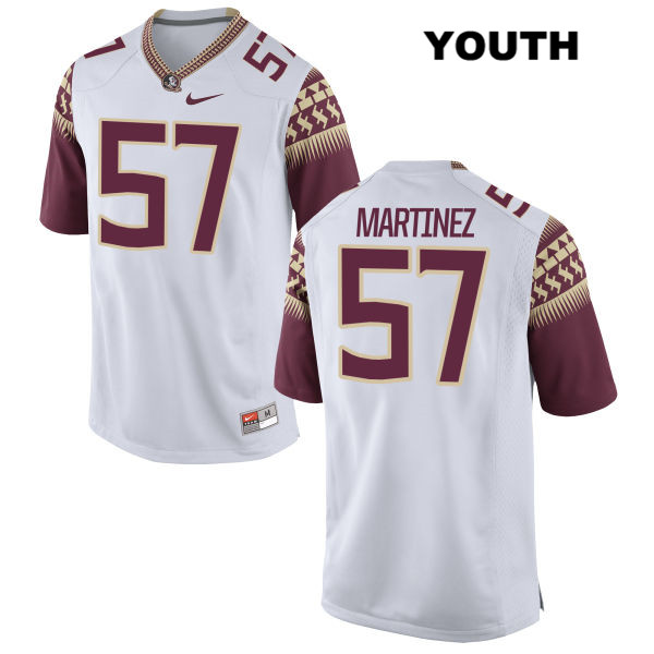 Youth NCAA Nike Florida State Seminoles #57 Corey Martinez College White Stitched Authentic Football Jersey PAZ7769ER